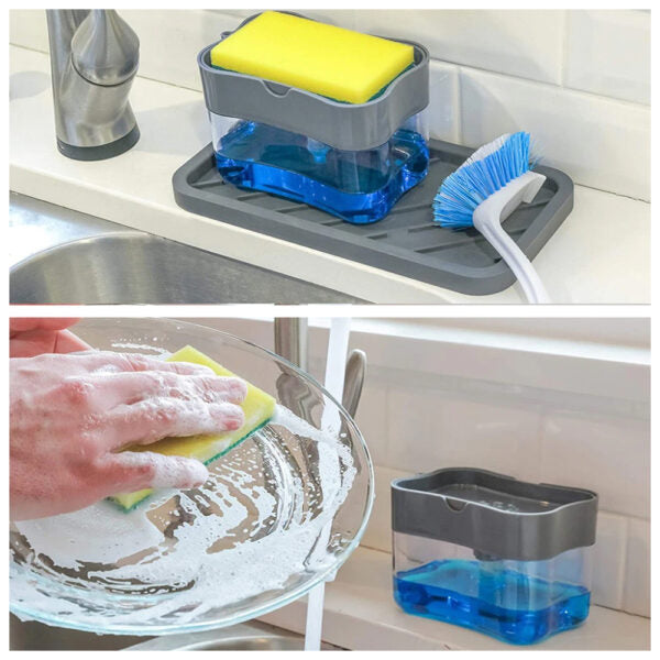 Liquid Soap Pump Dispenser Pump Plastic Dishwasher Sponge Holder